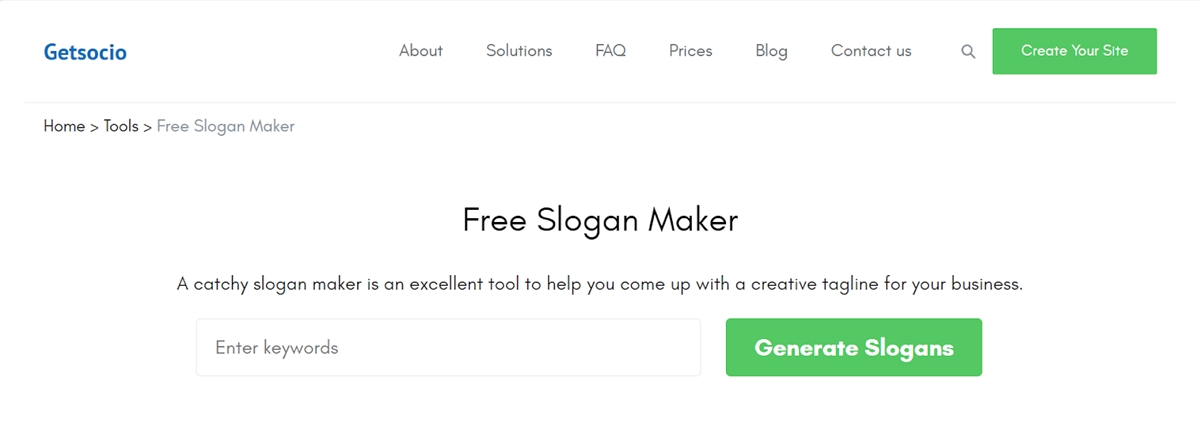 GetSocio’s Slogan Maker