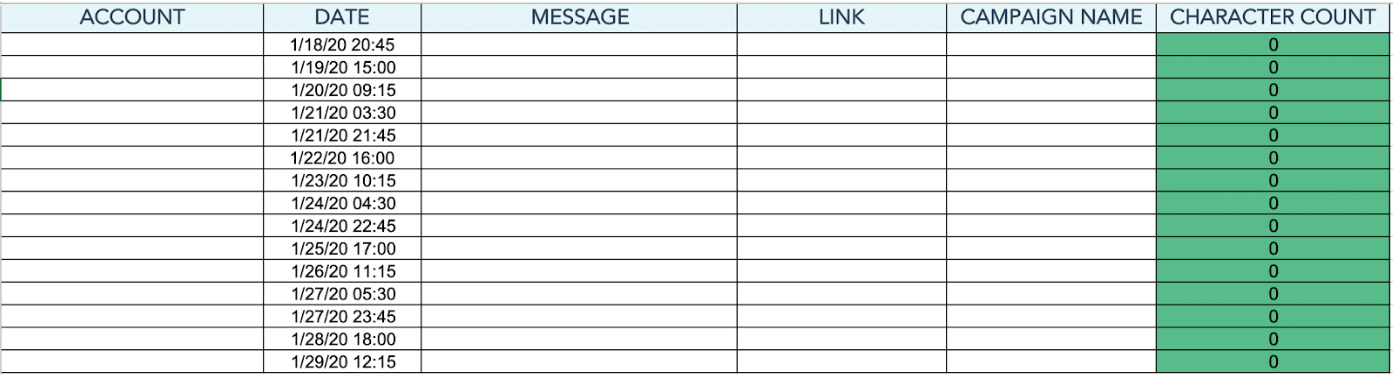 Social Media Content Calendar Tool to help Facebook Marketing: Schedule