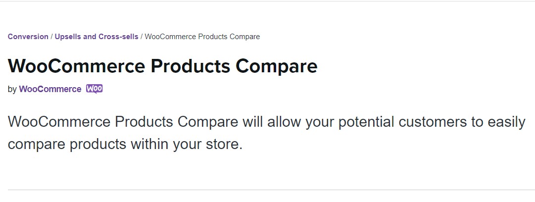 WooCommerce Products Compare