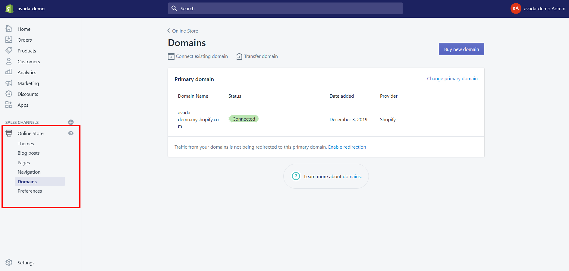 Shopify Domain Management