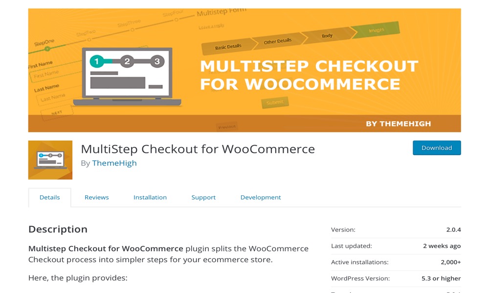 MultiStep Checkout for WooCommerce by ThemeHigh