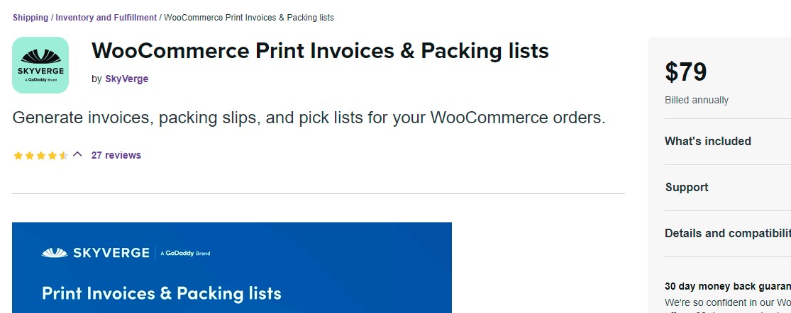 WooCommerce Print Invoices and Packing lists by SkyVerge