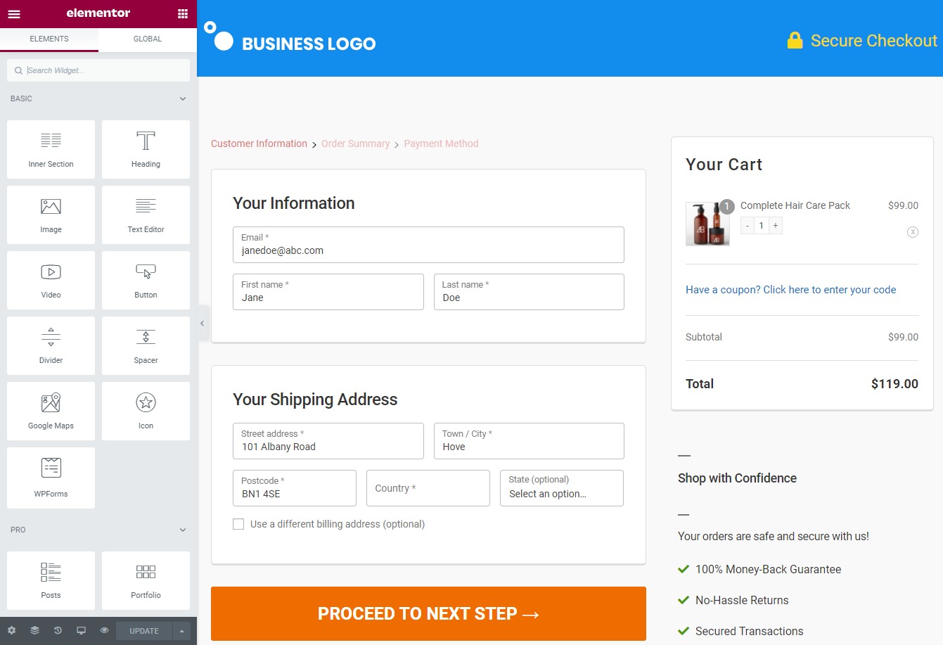 Step 2: Create an Optimized Checkout Page