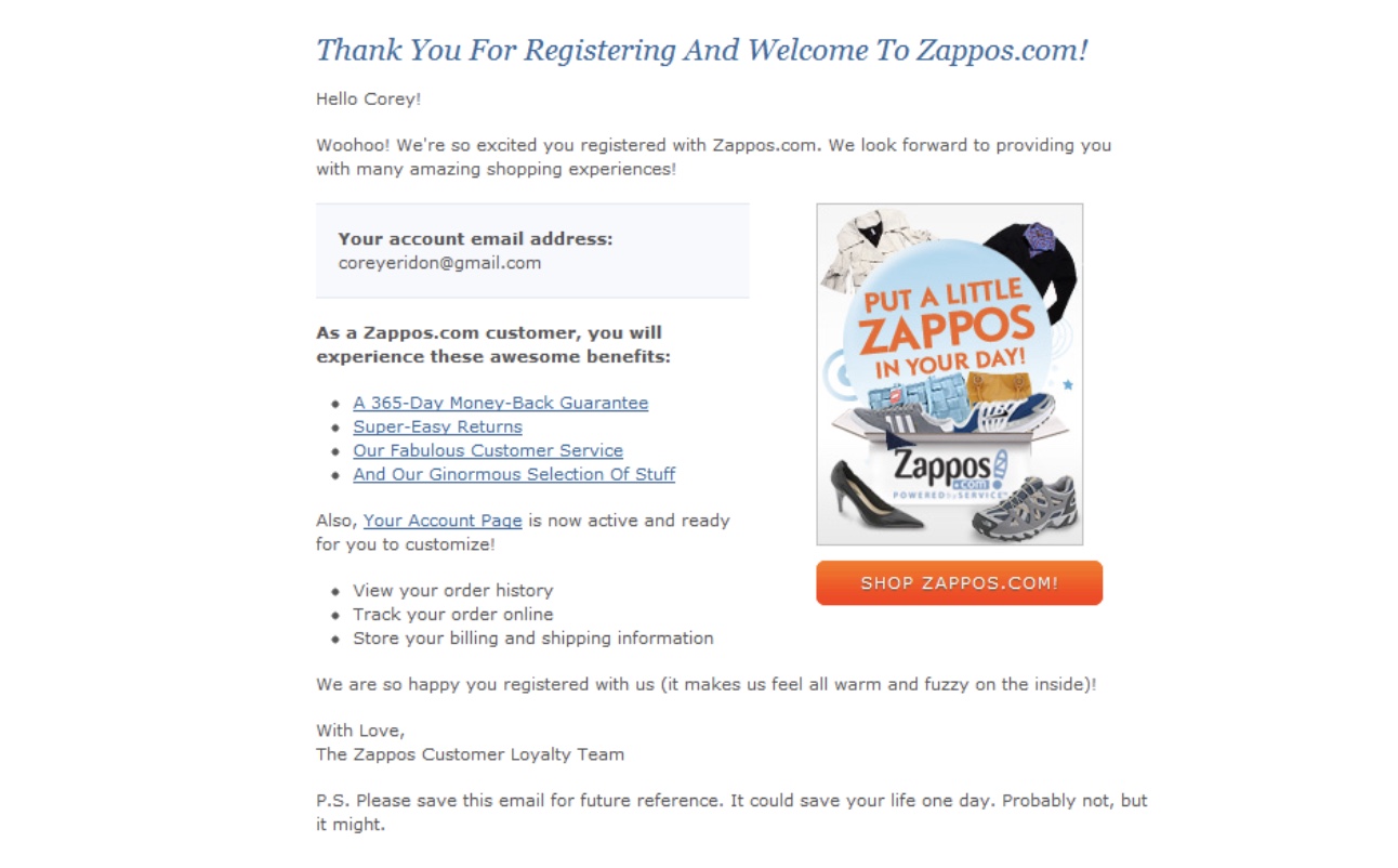 Great mail. История Zappos.