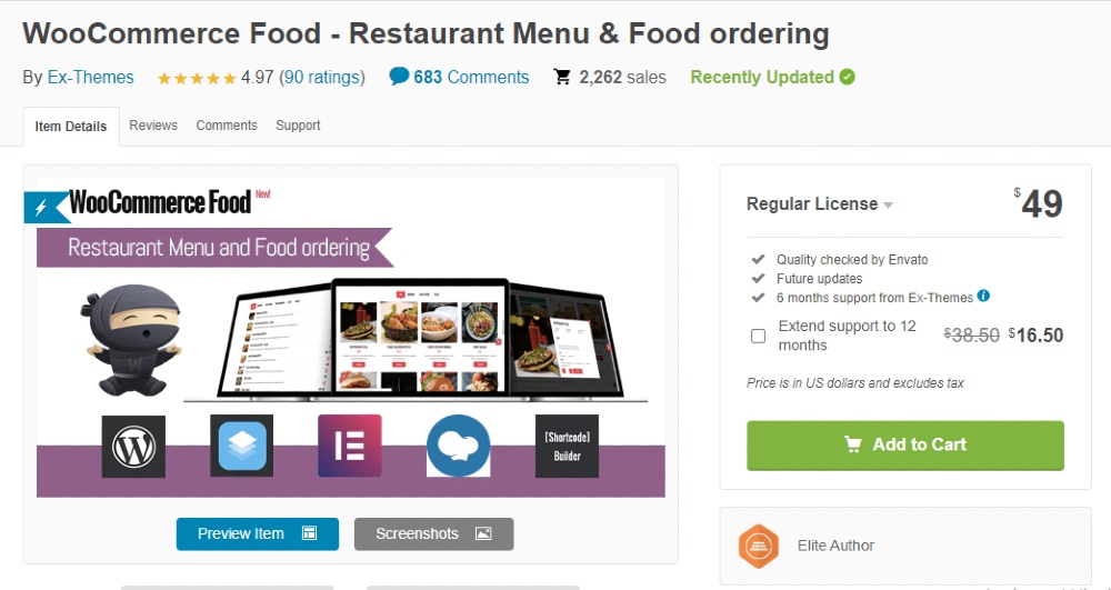 WooCommerce Food screenshot