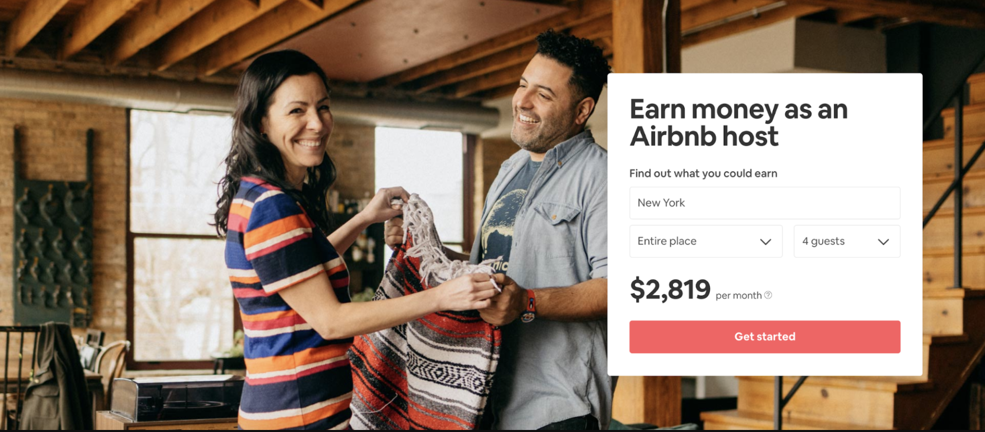 Airbnb landing page as an exmample