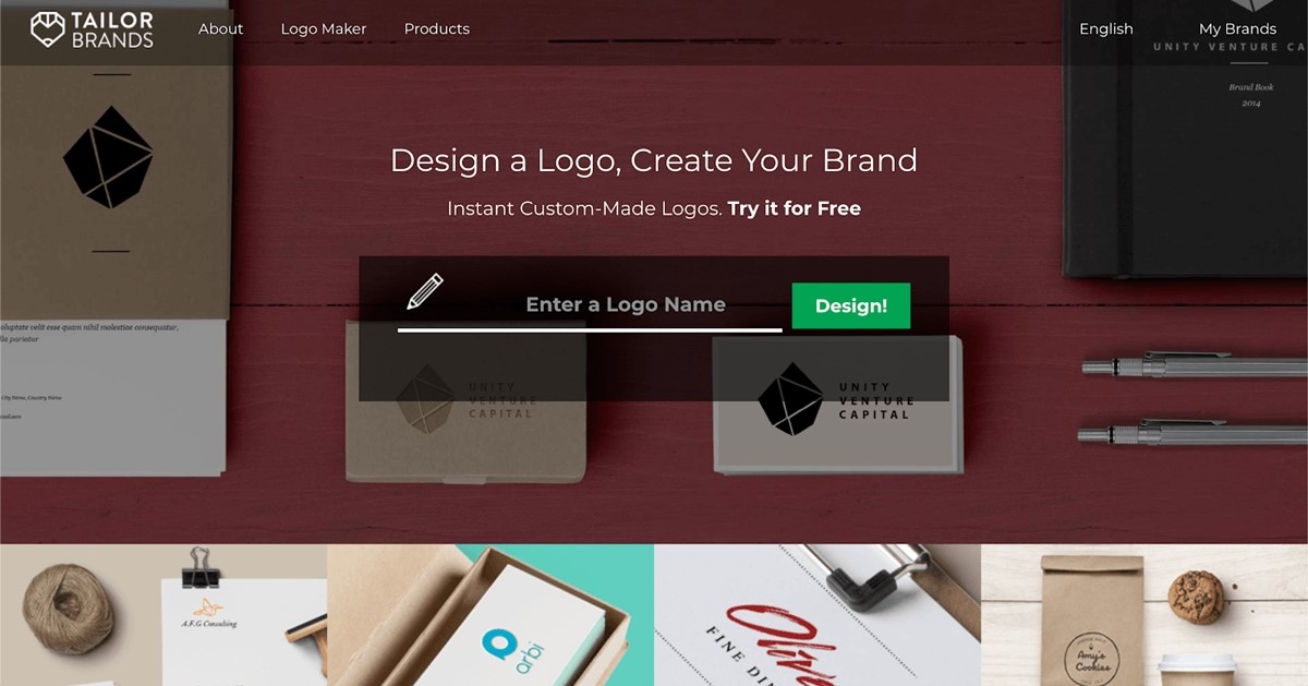 best logo generators: TAILORBRANDS