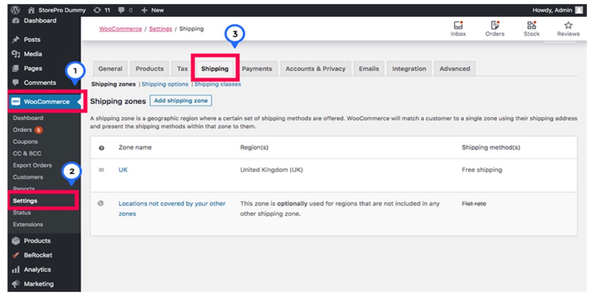 No shipping method added for the shipping zone