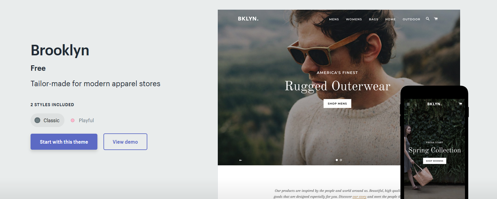 best shopify mobile responsive theme: Brooklyn theme
