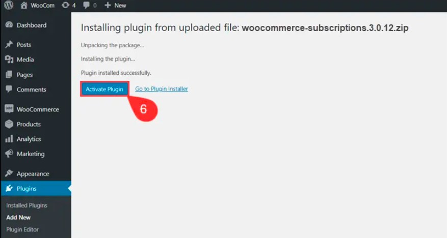 Install and activate WooCommerce Subscriptions