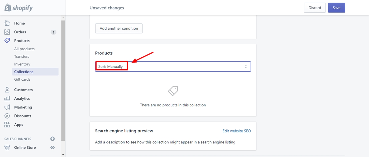 Sort products using Shopify sorting rules