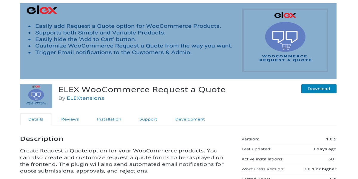 ELEX WooCommerce Request a Quote Plugin