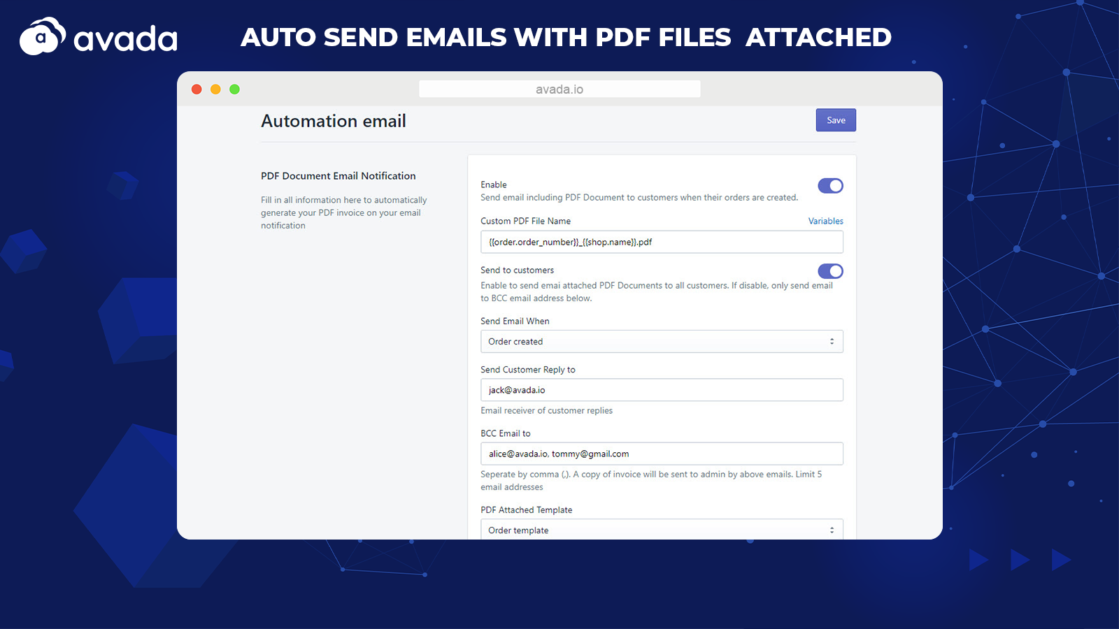 Automation emails with PDF files