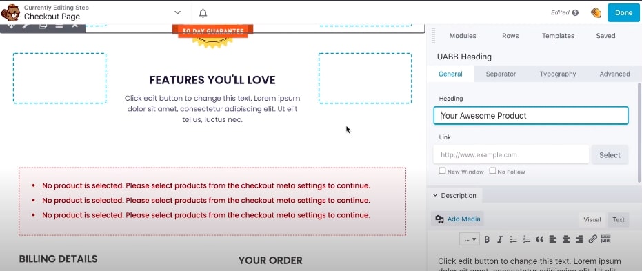 Step 3: Customize checkout field