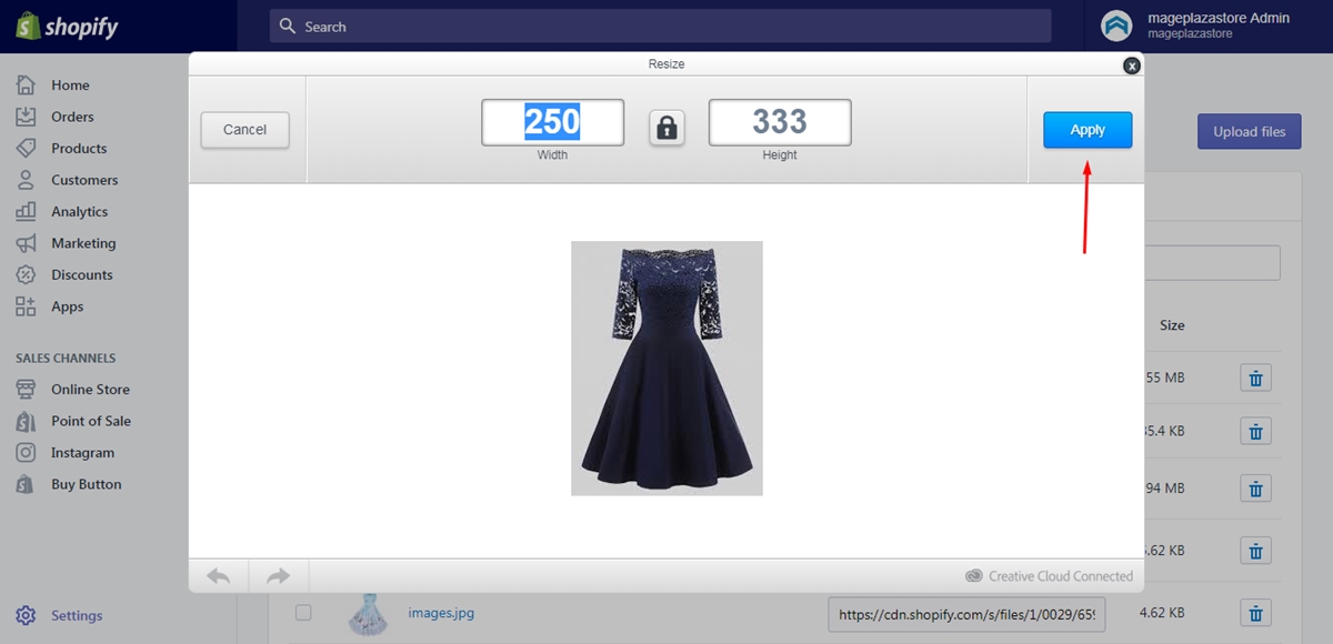 image resize shopify