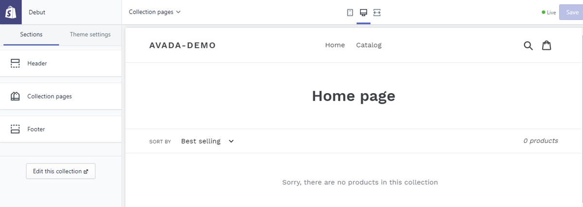 Adding sidebar to Shopify store step 5