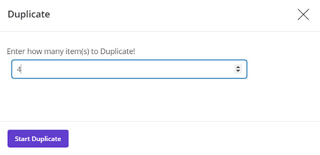 Choose the number of orders to duplicate