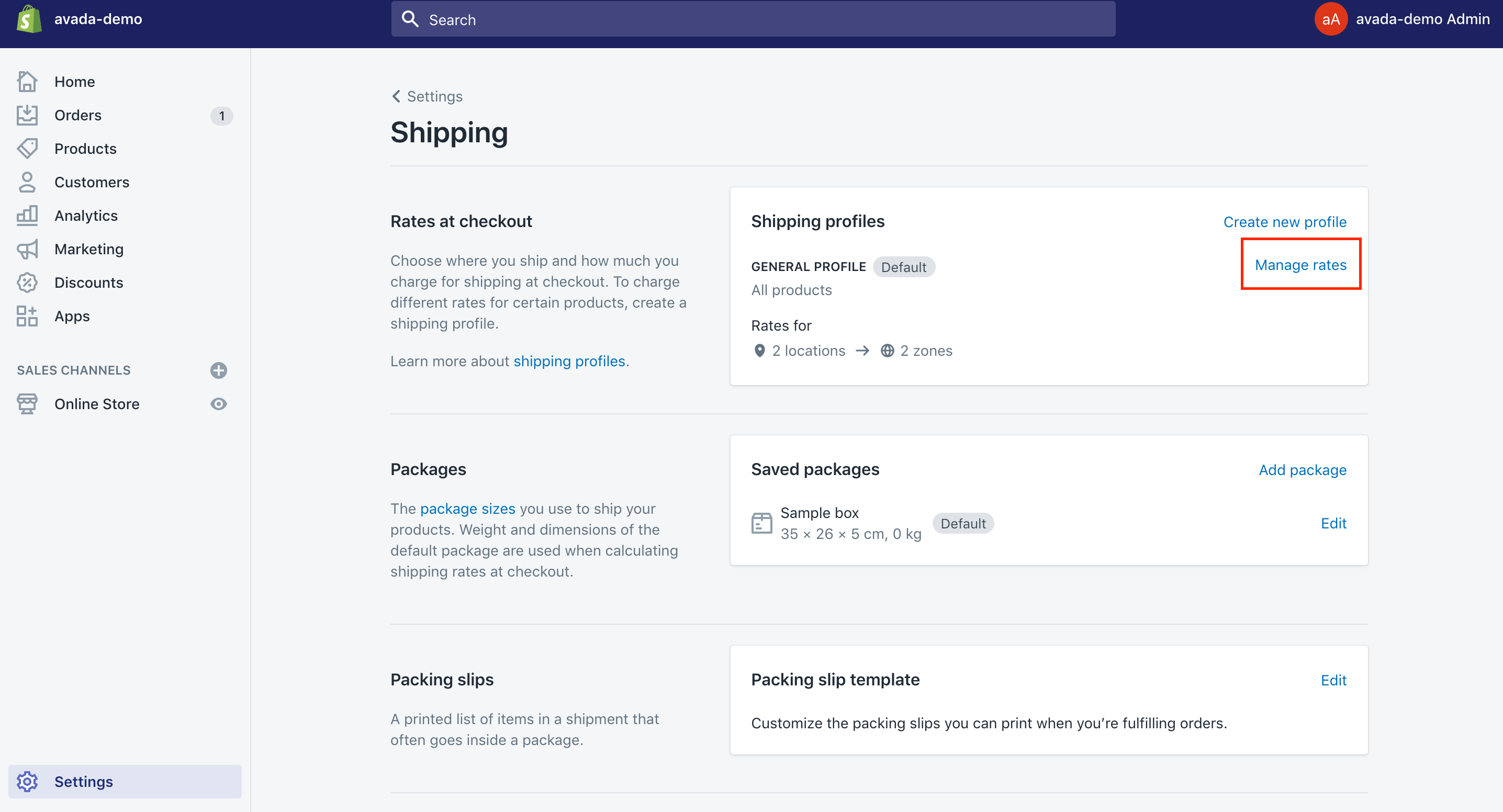 how to input shipping rates for Shopify without using an app