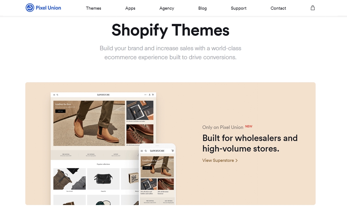 Where to get the best Shopify themes: Pixel Union