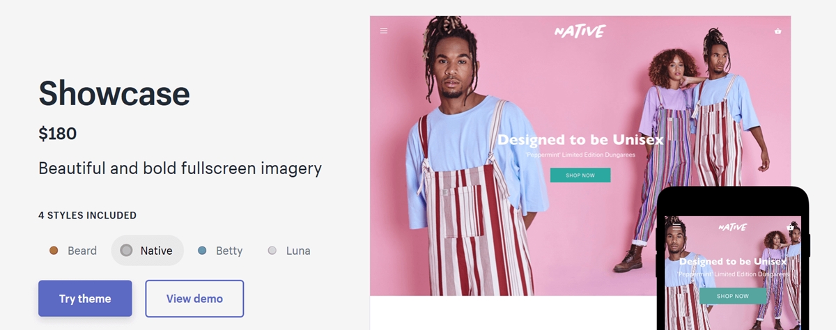 best shopify mobile responsive theme: Showcase theme