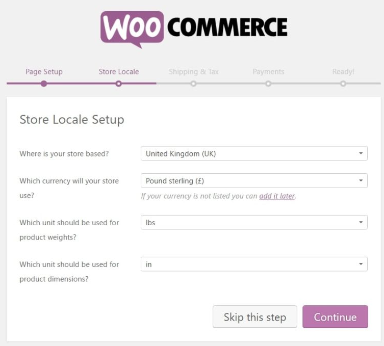 Setting up your store locale