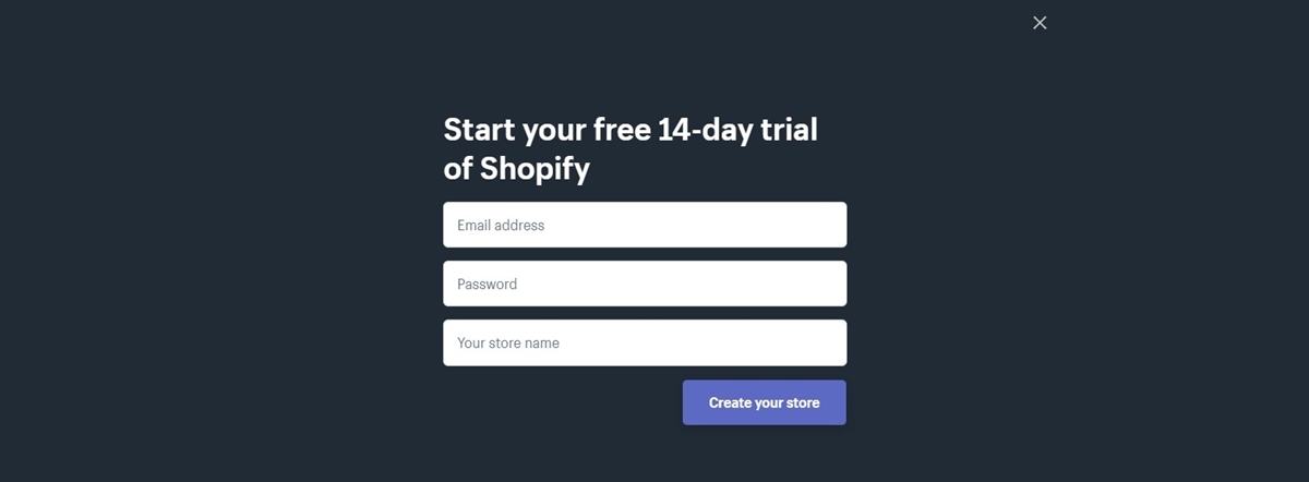 First step to start a Shopify store: Account Setup