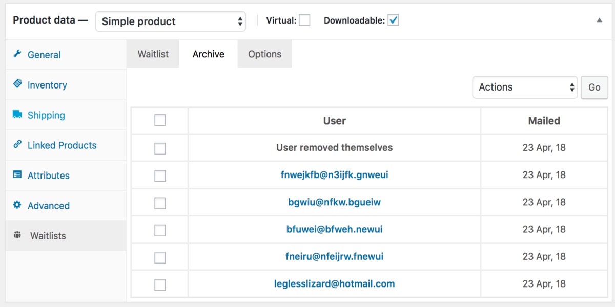 Waitlist configuration