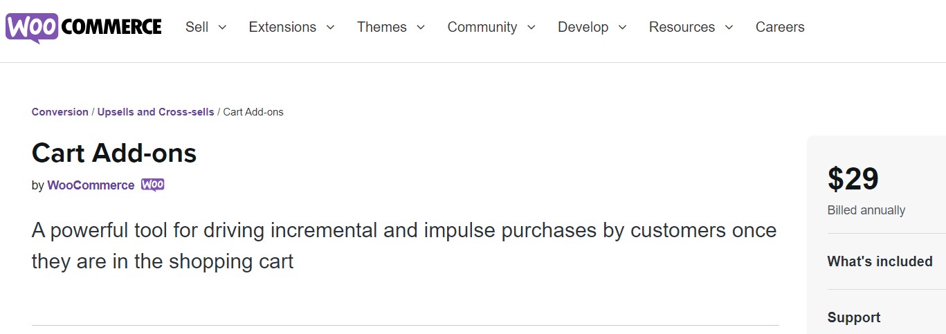 Cart Add-ons by WooCommerce