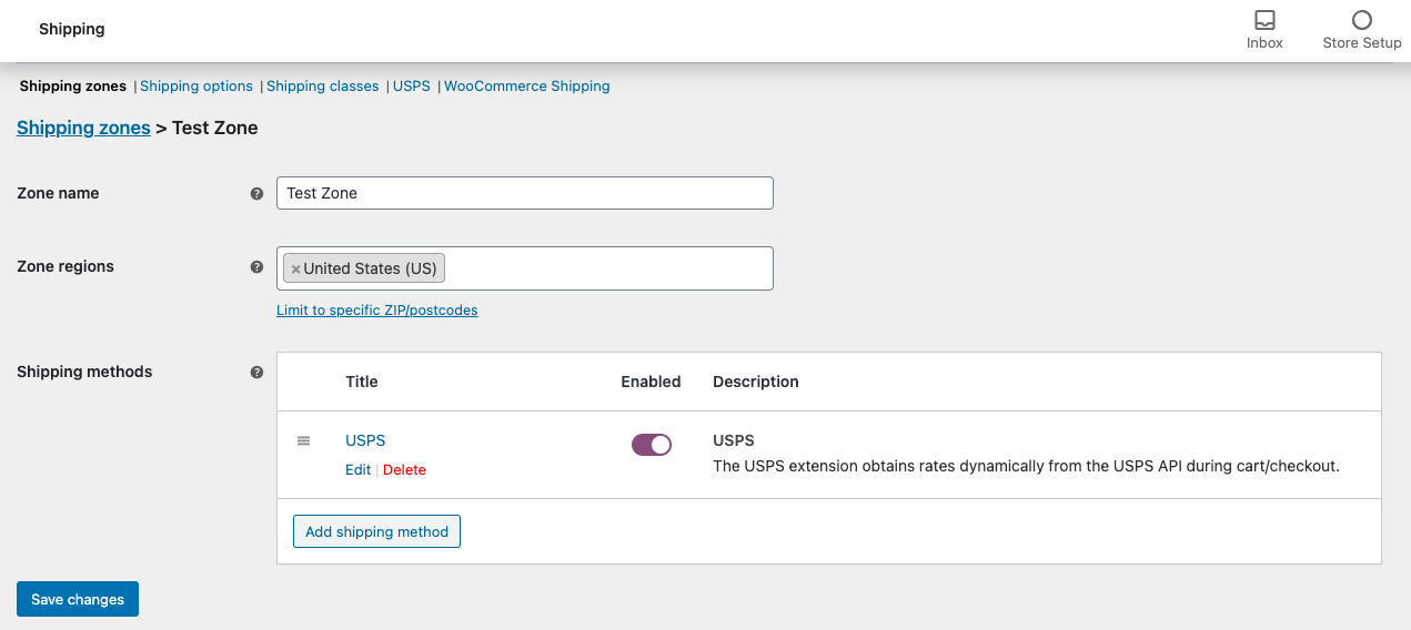 usps settings