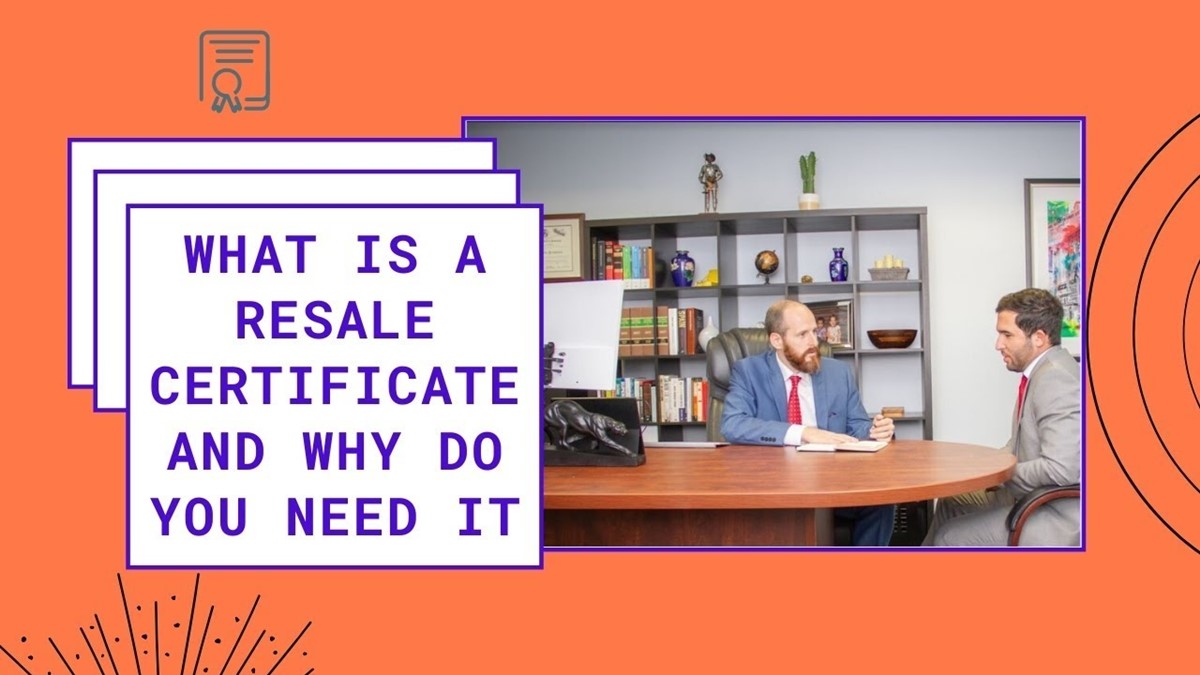 What is a resale certificate and why do you need it