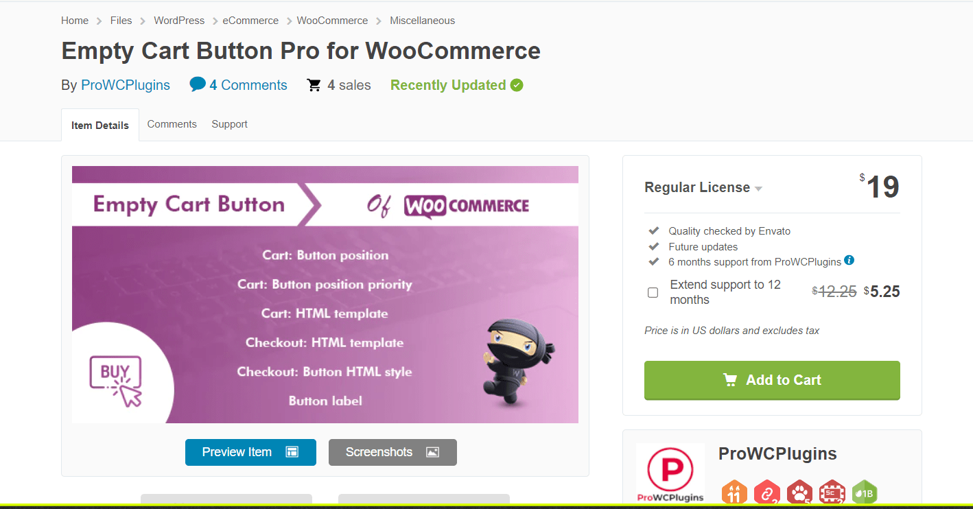 One-Click Clear Cart for WooCommerce