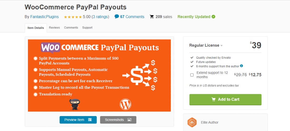 WooCommerce PayPal Payouts screenshot