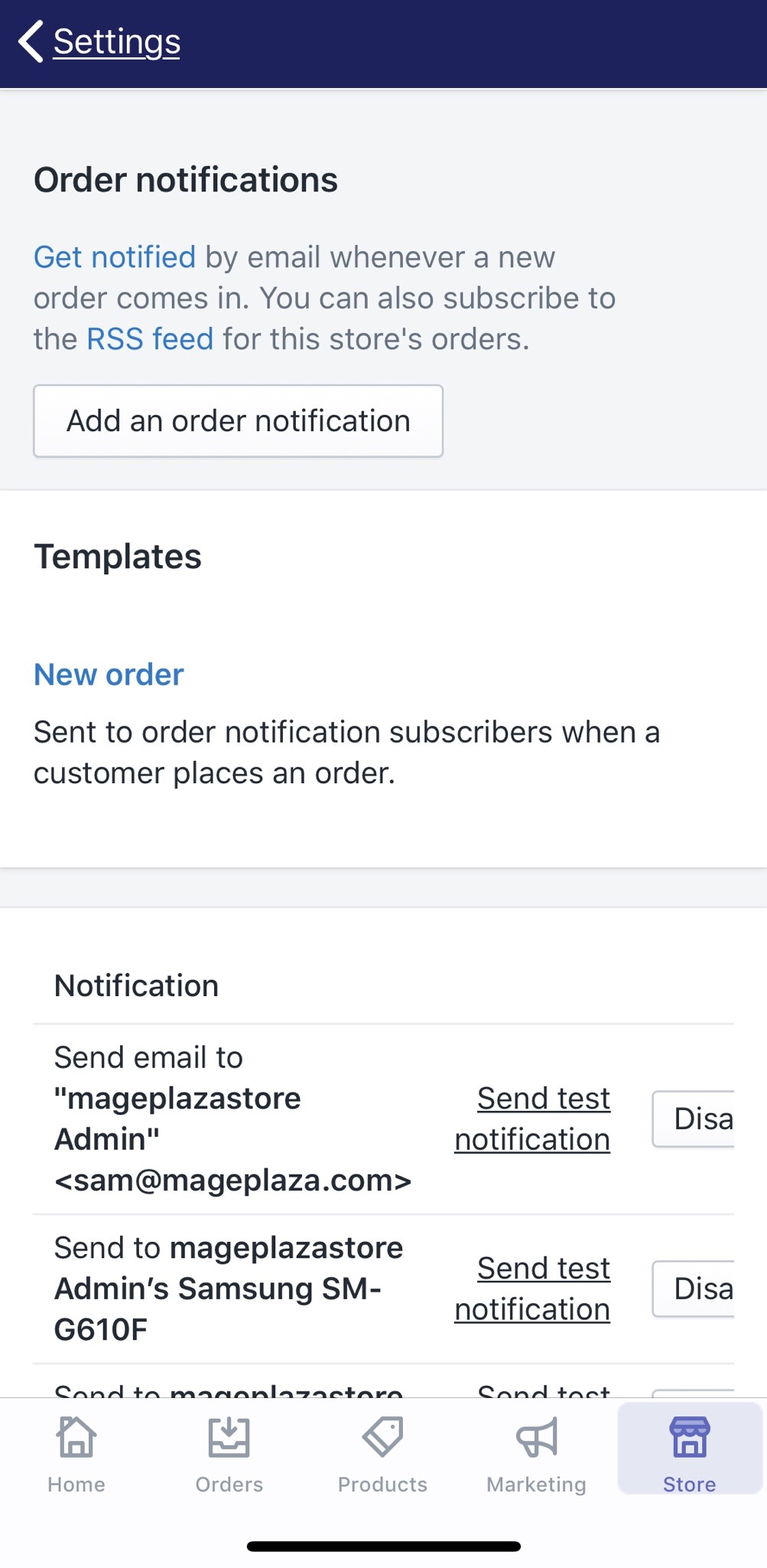 How to add a notification for new orders