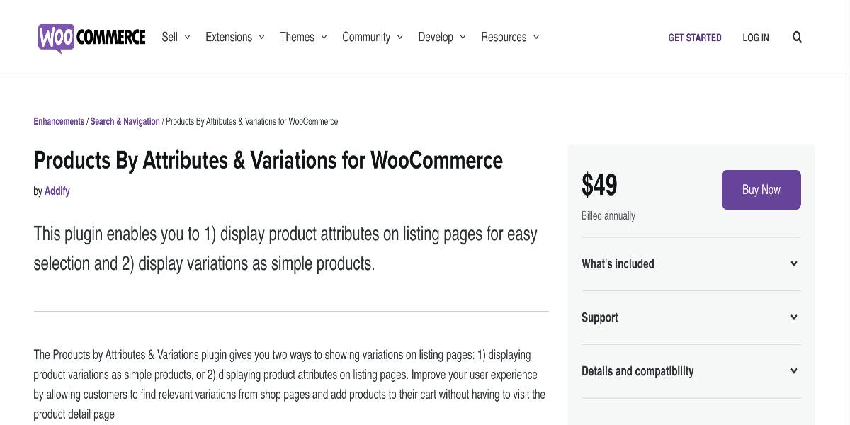 Products by Attributes and Variations for WooCommerce