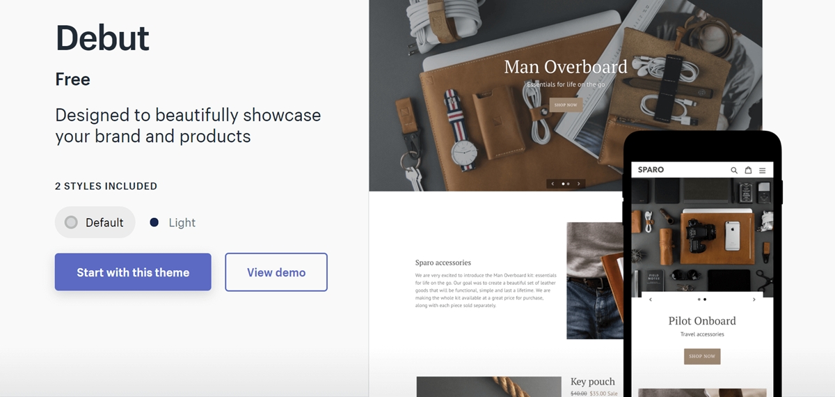 Shopify Debut Theme Review