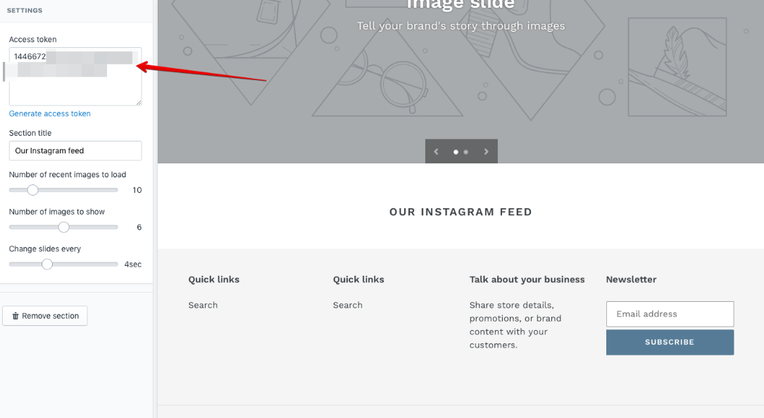 add instagram feed to shopify