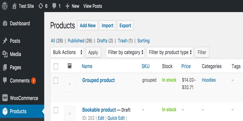 Adding Sample Product Data