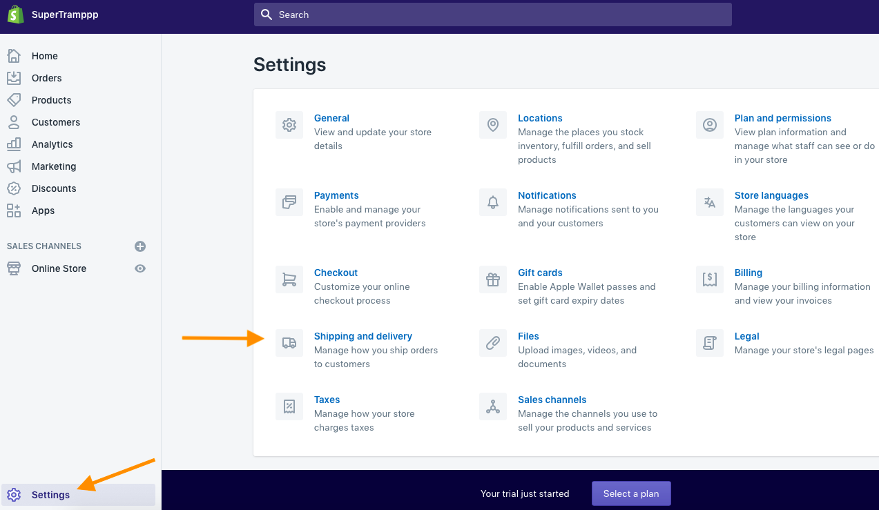 Work with shipping options