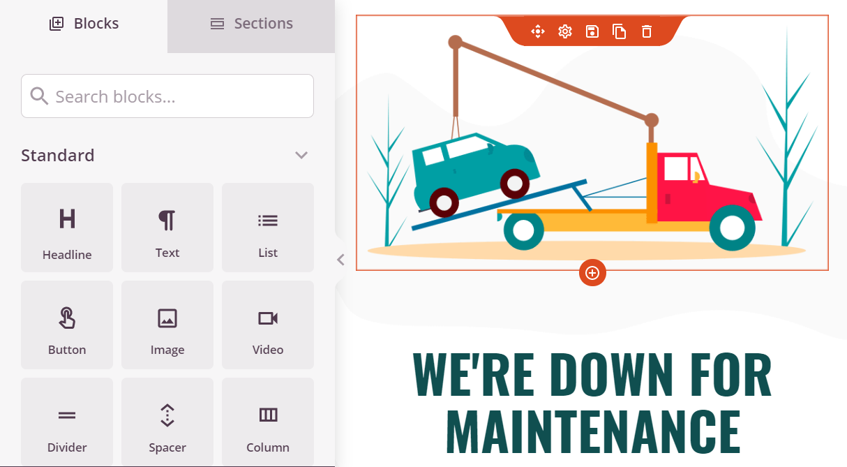 Edit your maintenance page