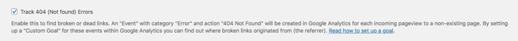 Track 404 Page Not Found Errors
