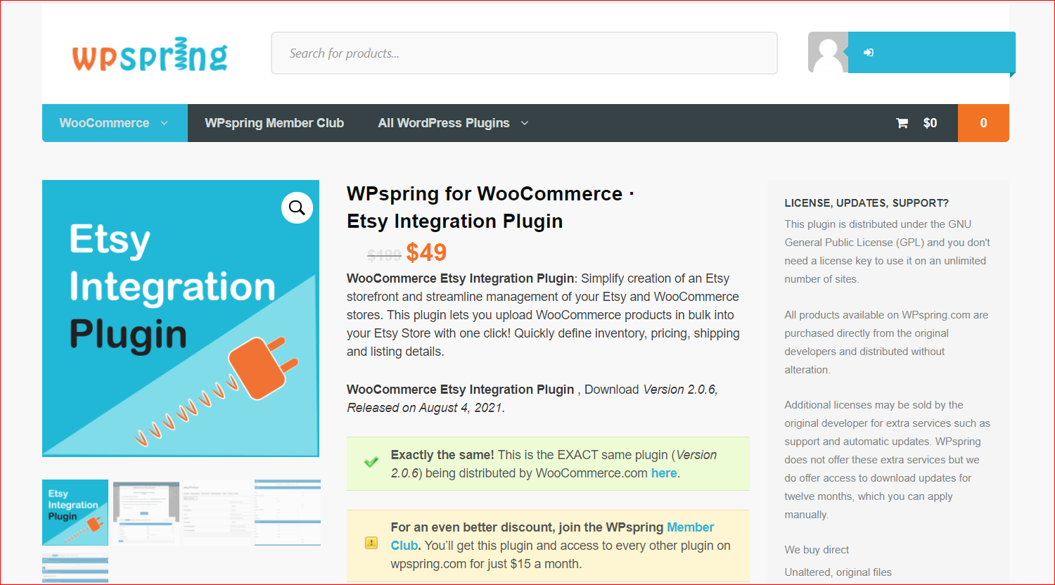 WPspring for WooCommerce · Etsy Integration Plugin