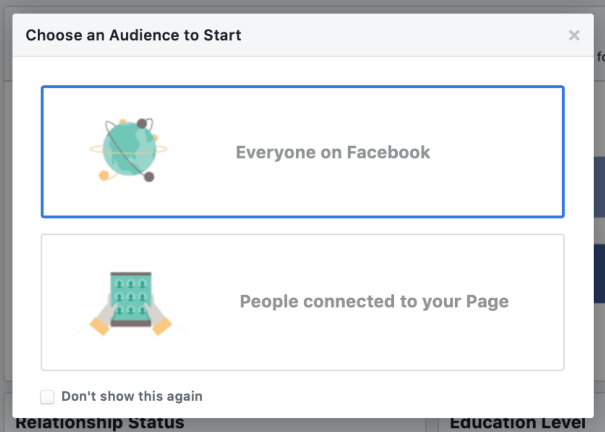 Facebook Advertising – Audience choosing