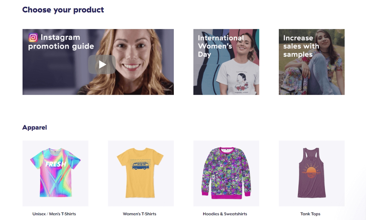 How to Start Selling with Teespring: create designs for items