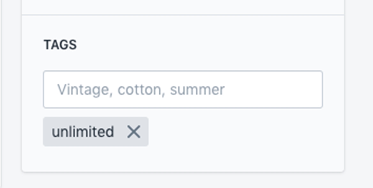 Edit tags in Shopify