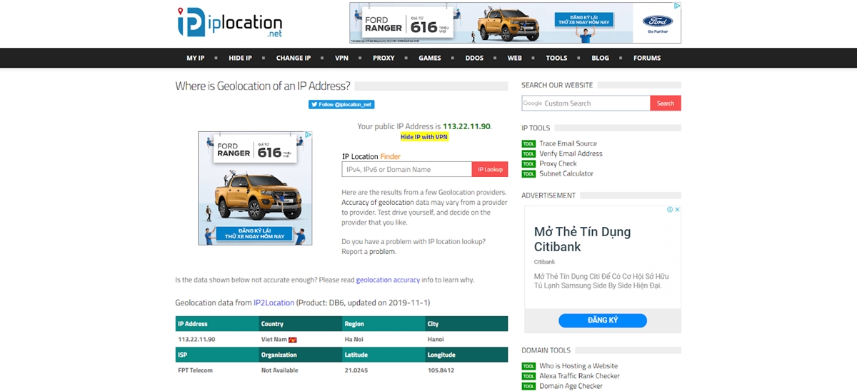 IP address location - IP Location