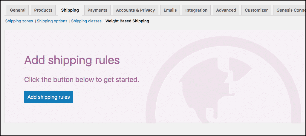 Select the Add Shipping Rules button