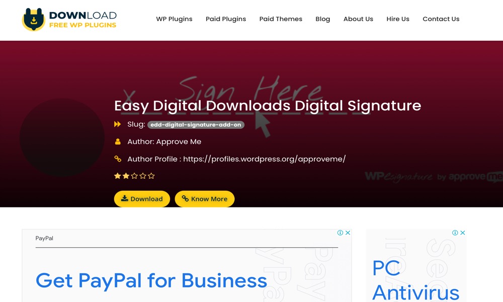 Easy Digital Downloads – Order Signature Plugin