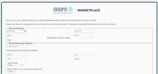 How to register for Sears Marketplace