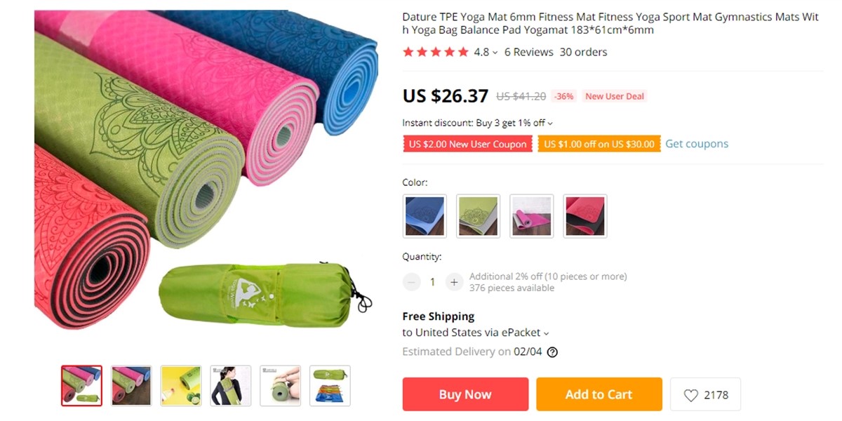 Best dropshipping Beauty and Health products: Yoga Mat