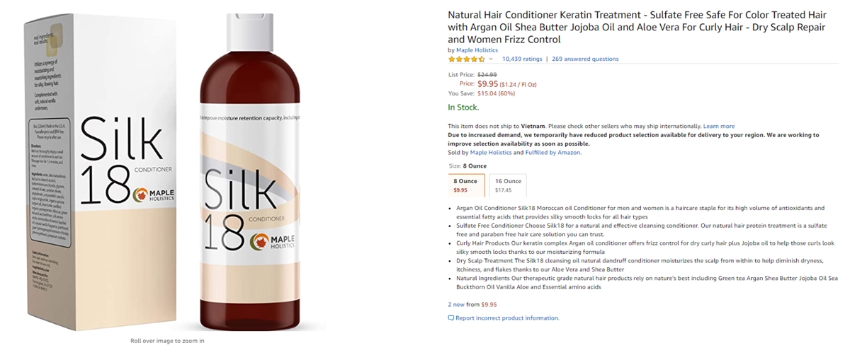 A hair product found on Amazon with ten thousand reviews